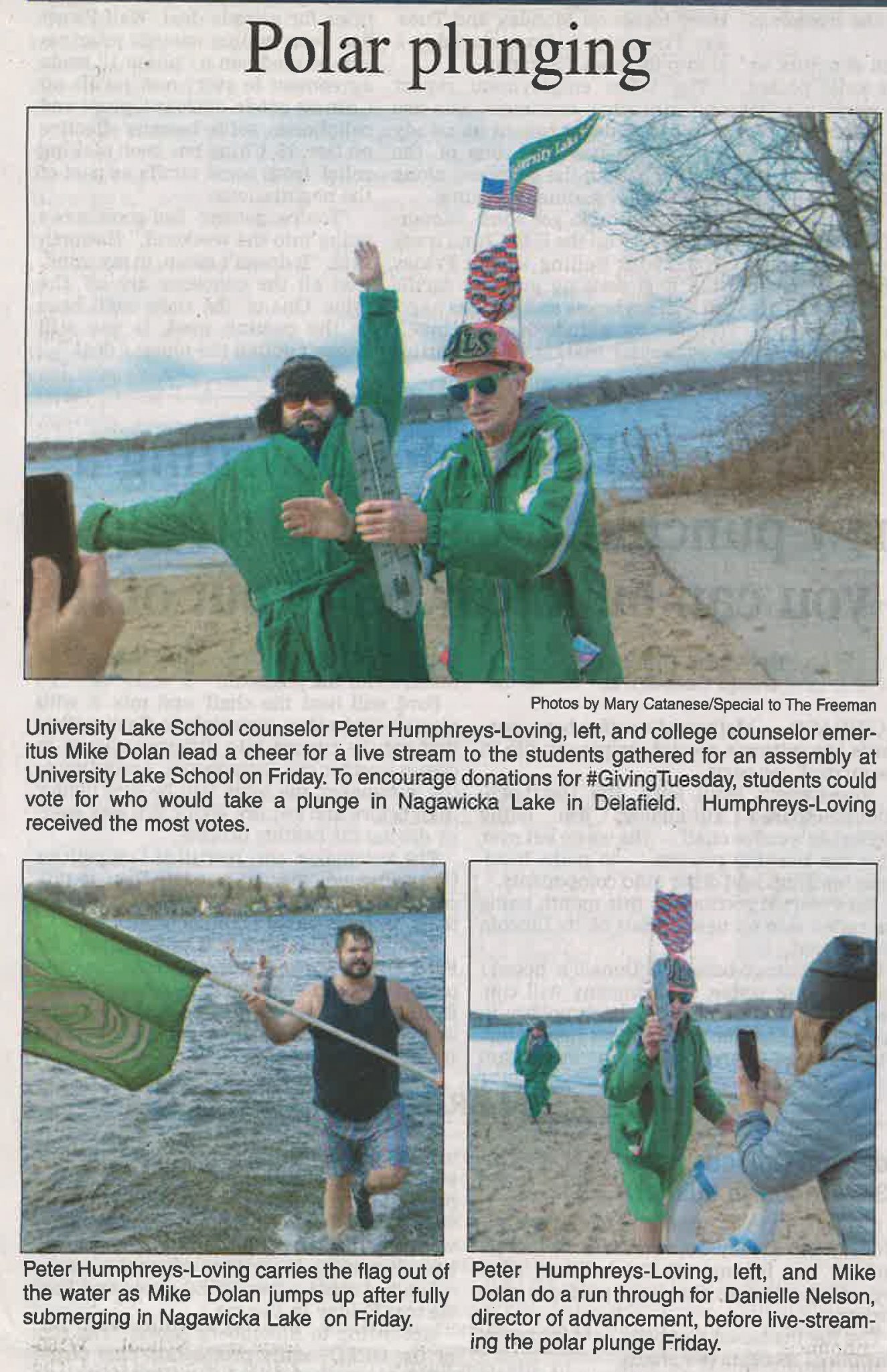 polar plunge news article clipping